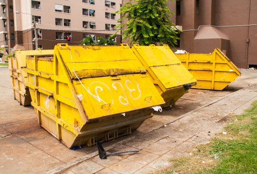 Construction site in Brixton with waste clearance services at work